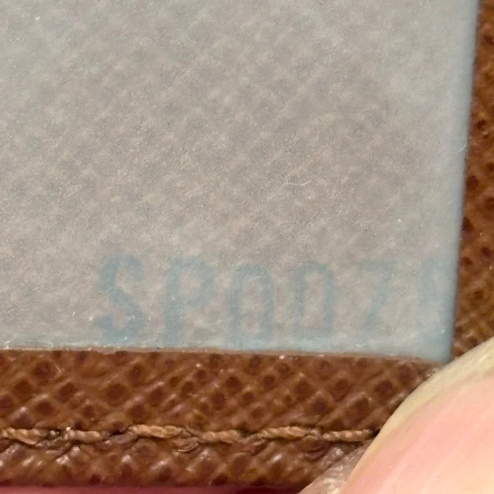 Authentic Louis Vuitton Tan Brown Textured Leather Card Wallet unisex